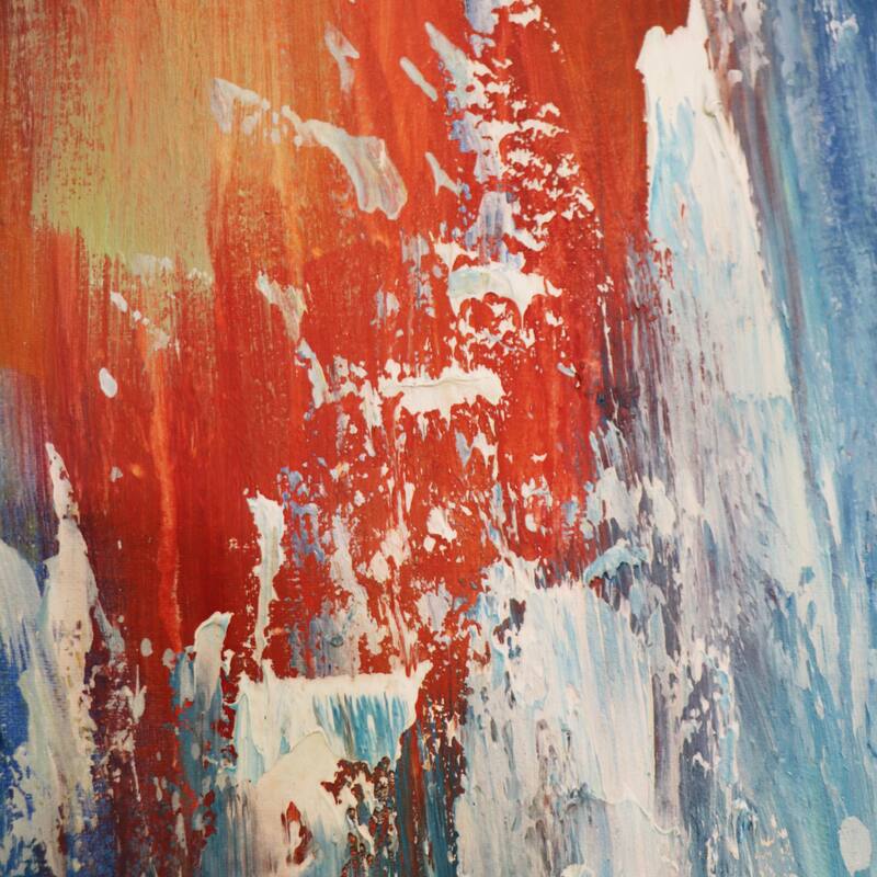 Pasargad Home Spectrum — Hand-Painted Multicolor Abstract Oil Painting on Canvas