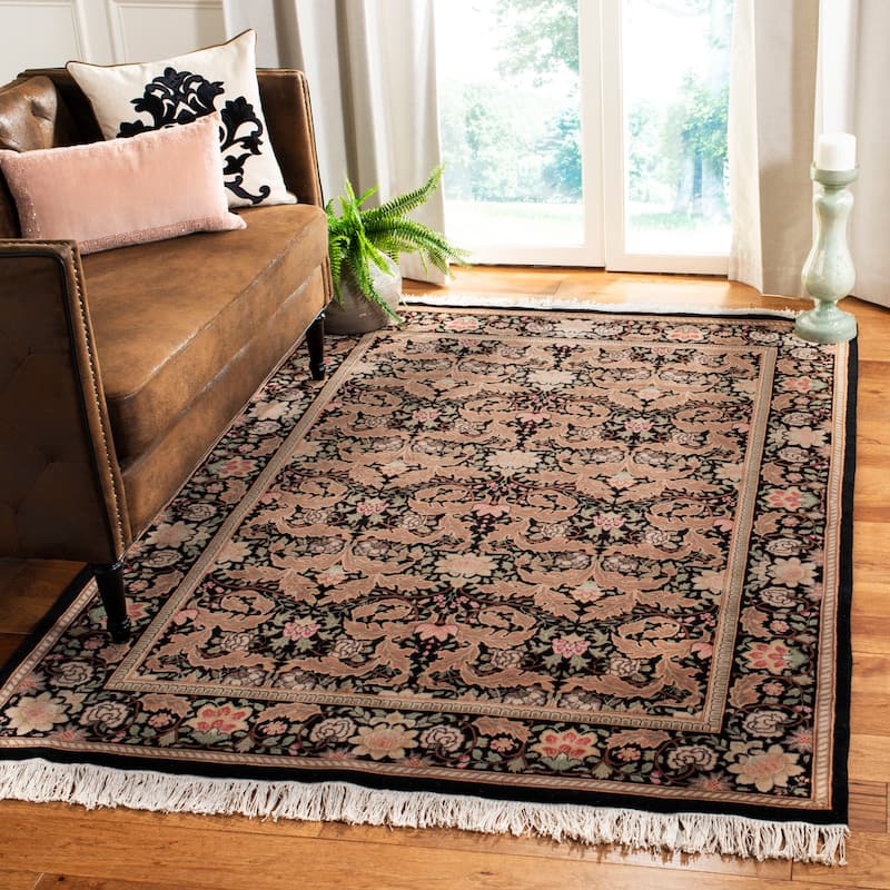 SAFAVIEH Couture Hand-knotted Versailles Tetje Traditional Oriental Silk Rug - 9' x 12' - Multi