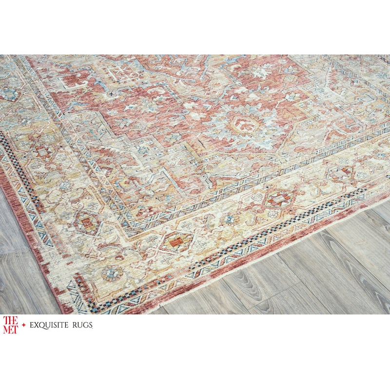 The Met X Exquisite Rugs Antique Loom Rust/Beige Area Rug.