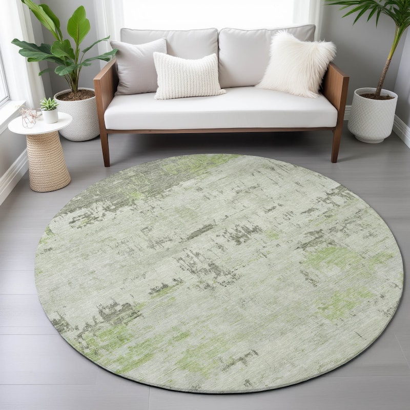 Machine Washable Indoor/Outdoor Abstract Allure Chantille Rug