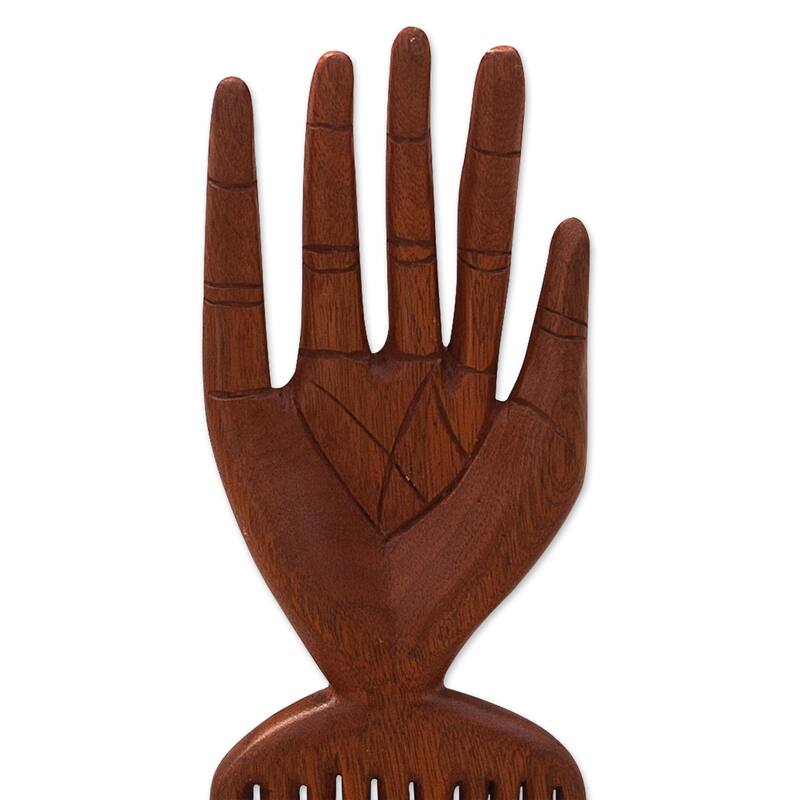 Novica Handmade All Fingers Are Not The Same Mahogany Wood Wall Art