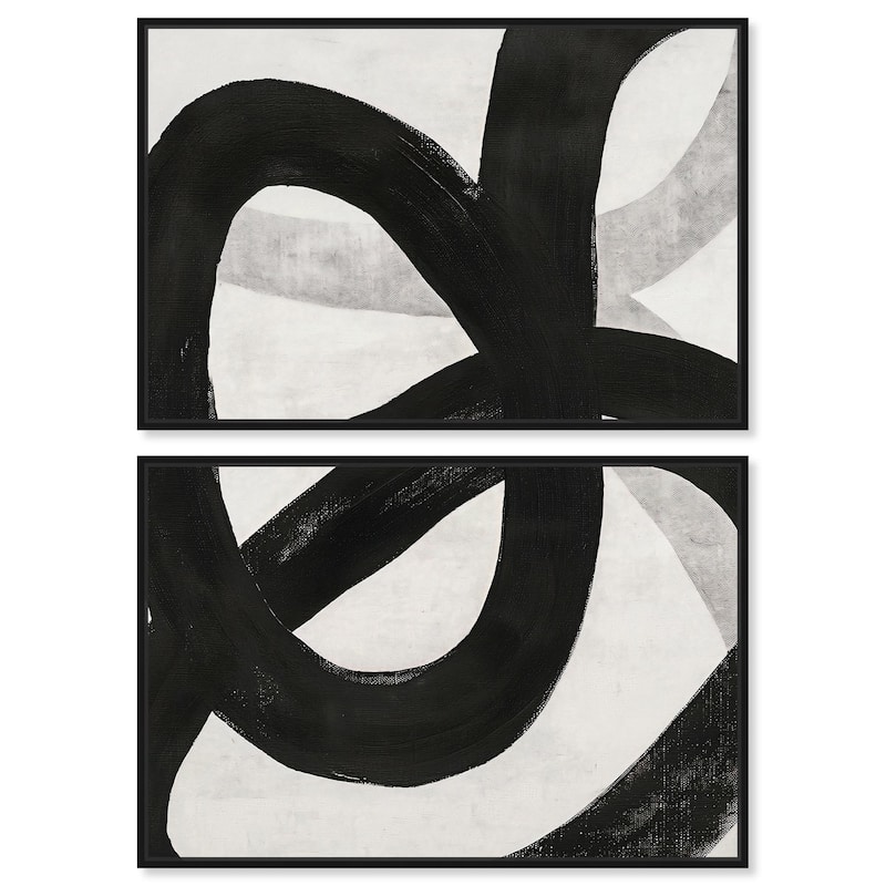Infinite Loop I Canvas Set of 2 by Art Remedy - 24" x 16" - Black