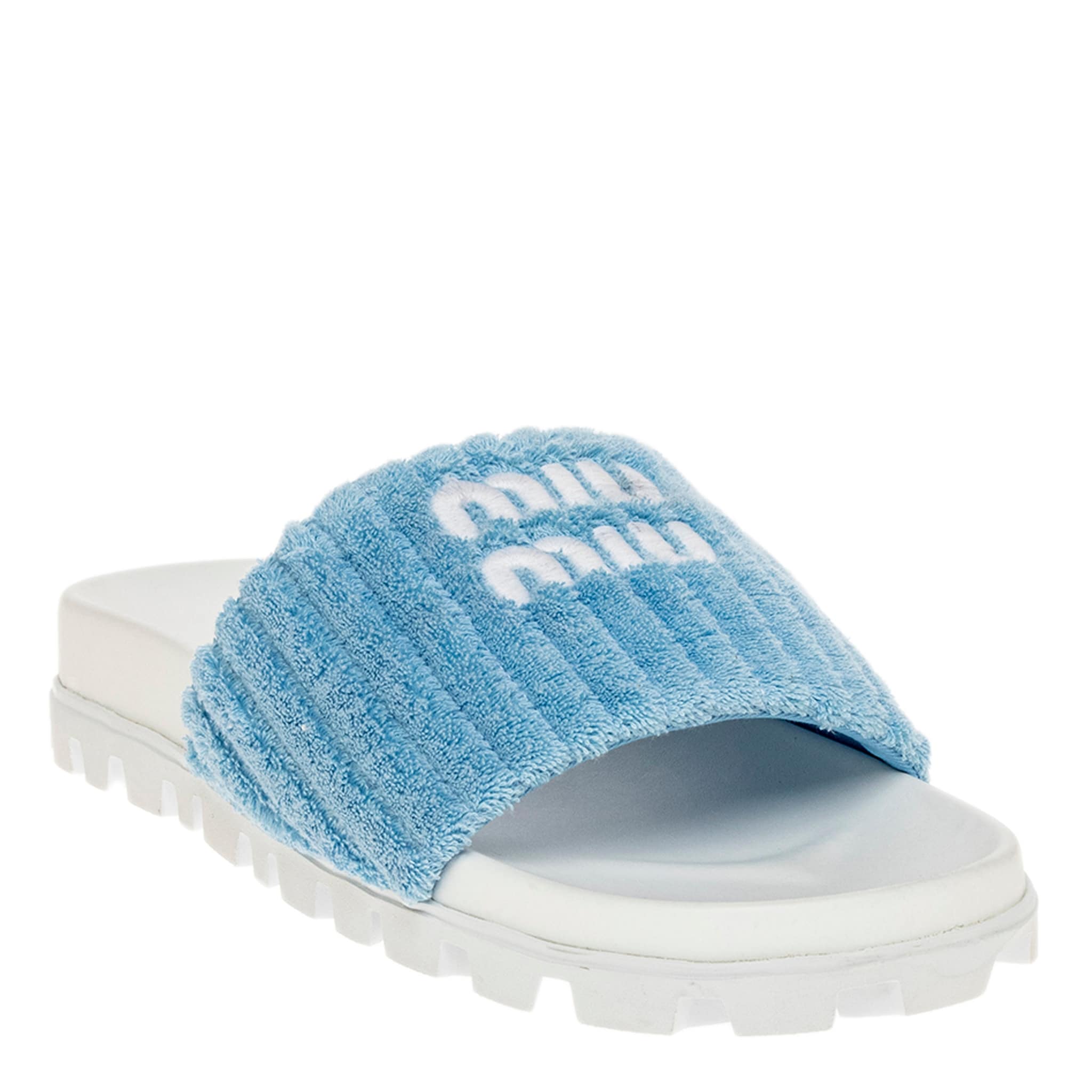 Miu Miu Terry Cloth Slides - Overstock - 43147271