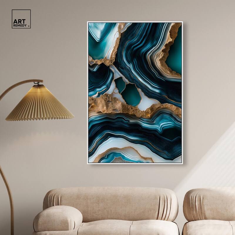 Teal Tectonic II Canvas by Art Remedy