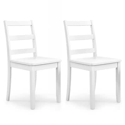 Gymax Dining Chairs Set of 2 Wood Dining Room Kitchen Side Chairs for