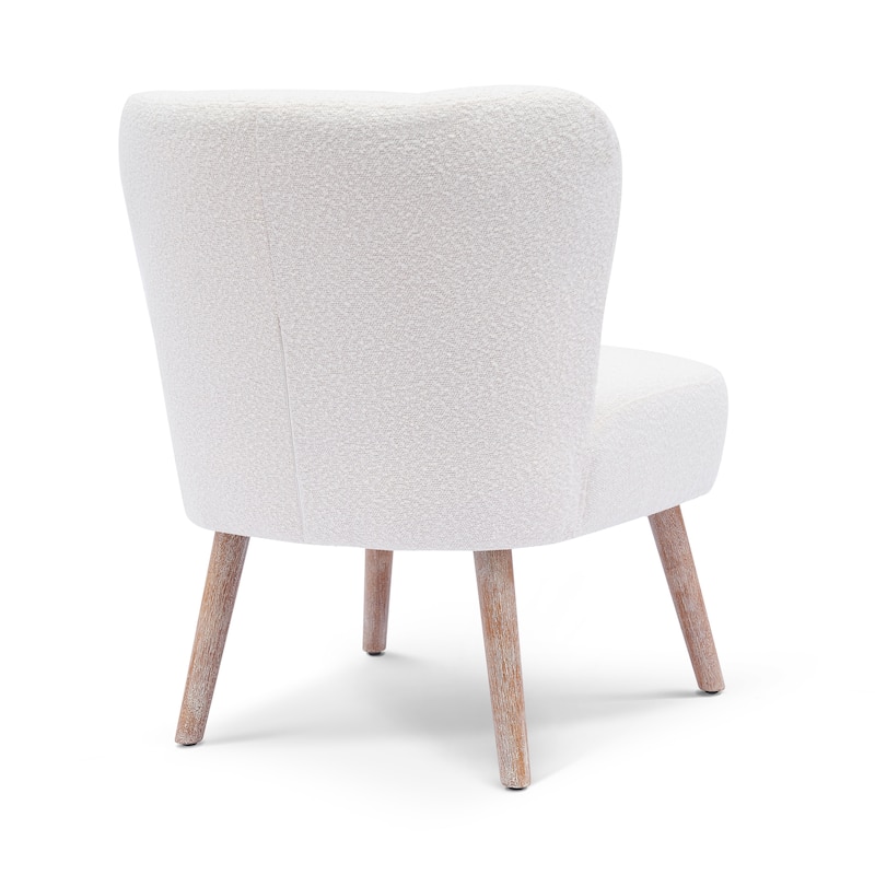 Boucle Polyester Upholstered Armless Accent Chair - Stain Resistant