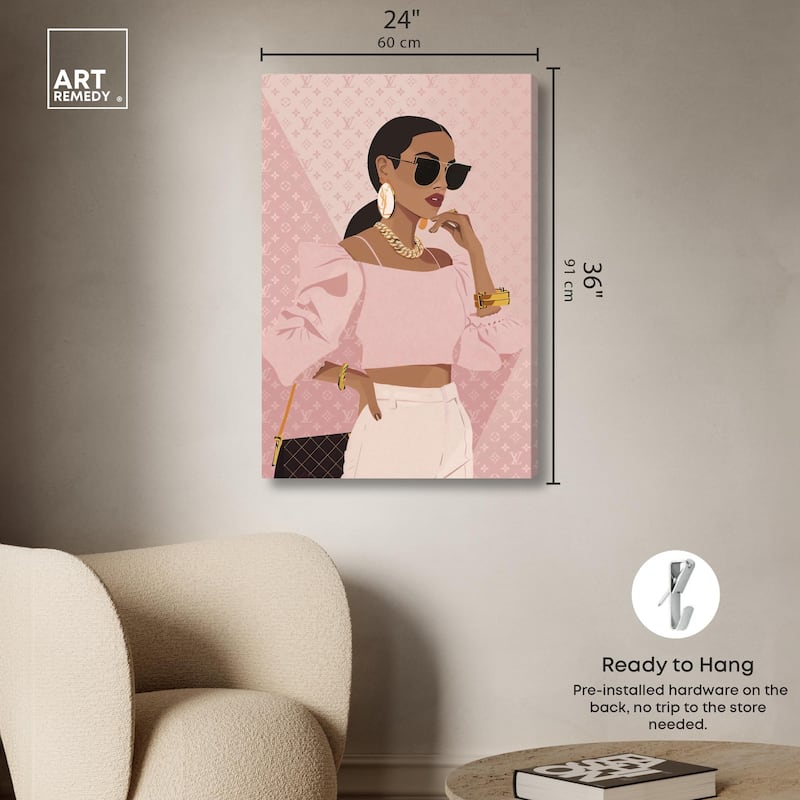 Simple Pink Look Canvas by Art Remedy, Gallery Wrapped