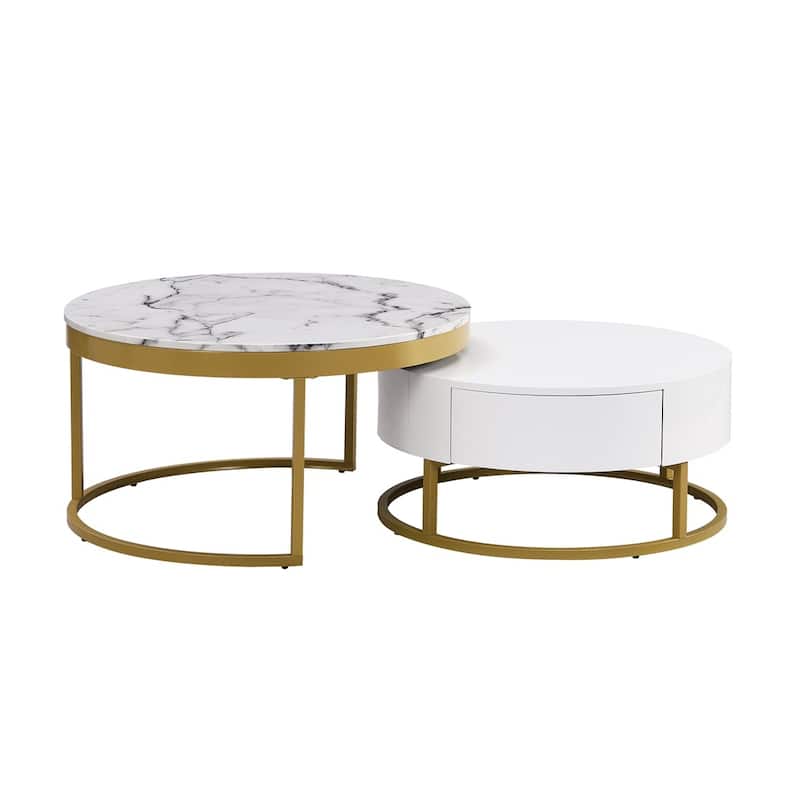 Merax Modern Round Nesting Coffee Table