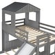 preview thumbnail 16 of 47, Friendly Design Twin over Full Bunk Bed, Loft Bed with Playhous