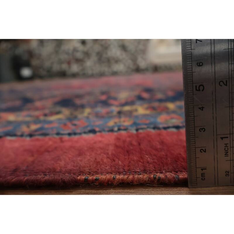 Hand Knotted Oriental 100% Wool Carpet Traditional Floral Pink Sarouk Area Rug - 17' 10'' X 10' 6''