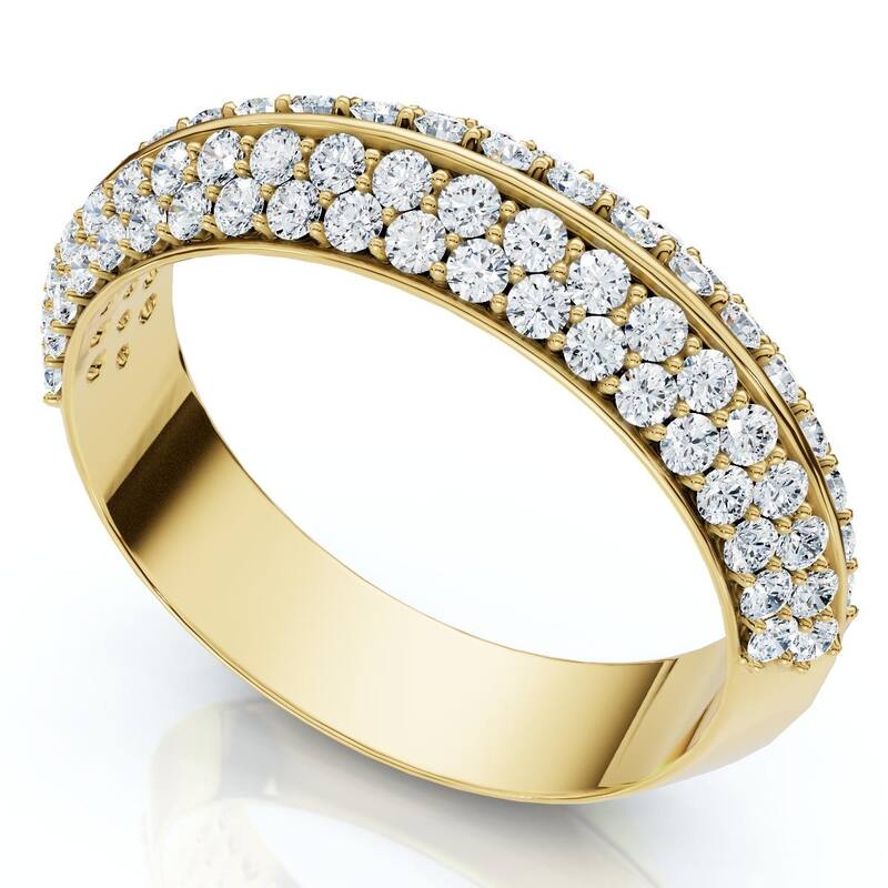 Bliss Diamond 1/2Ct Kayle Diamond Wedding Band Gold or Platinum Lab Grown - 11.5 - Yellow