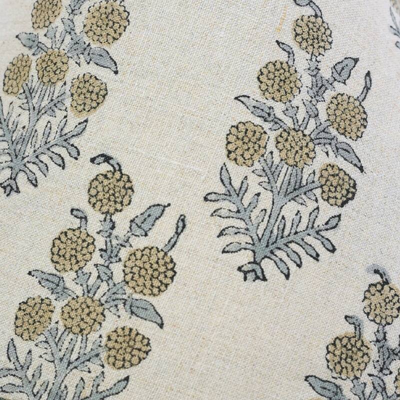 Fabdivine Hjara Handmade Linen Blend Boho Block Print Lampshade -Traditional Artisan Table Lamp for Bedroom Accent