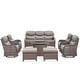 preview thumbnail 40 of 189, Pocassy Outdoor Wicker Sofa with Swivel Chair Fire Pit Table Furniture Set.