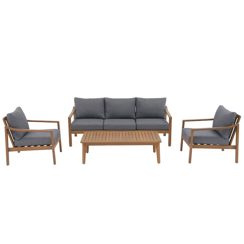 Outdoor Seating Set For 4-Person With Cushions
