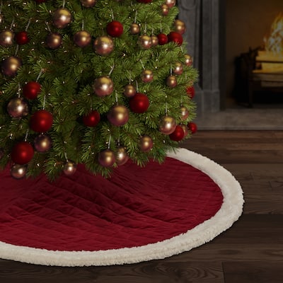J. Queen New York Casey Sherpa Quilted Christmas Tree Skirt