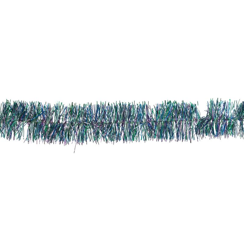 Shiny Tinsel Two-Tone Christmas Garland - 18' x 3" - Blue