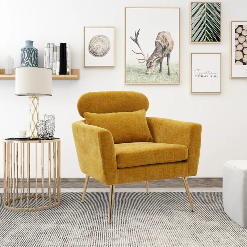 Modern Accent Chair Armchair Upholstered Reading Chair Single Sofa
