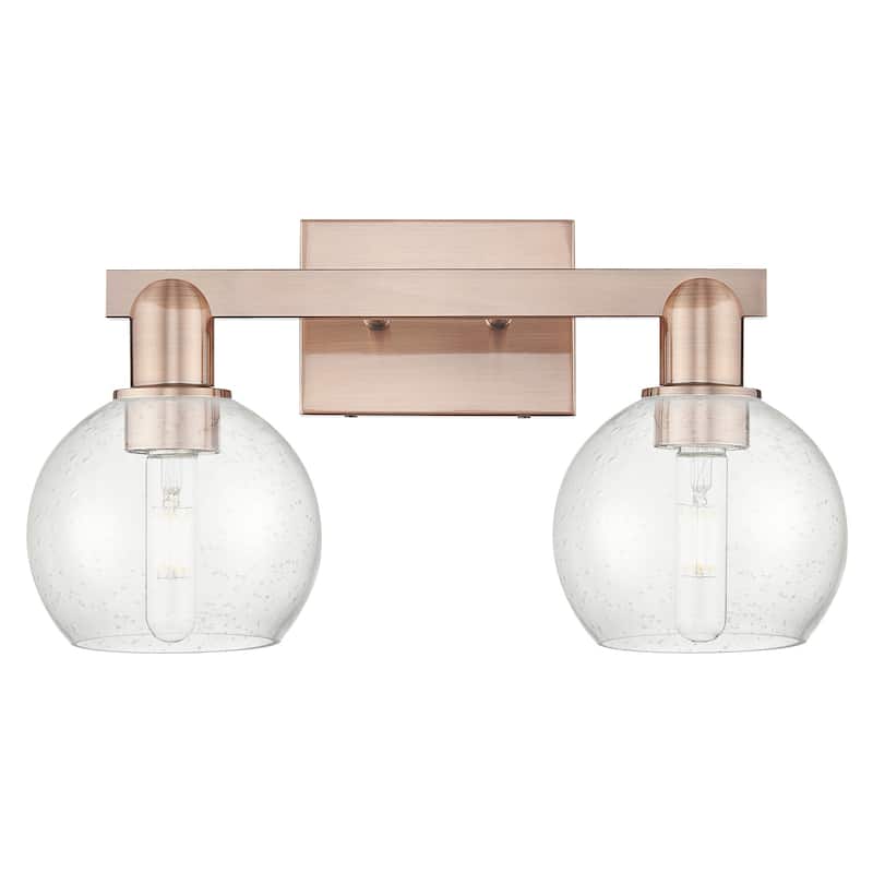 Innovations Lighting 716-2W-10-17 Athens Vanity Athens 2 Light 17" - Antique Copper / Seedy