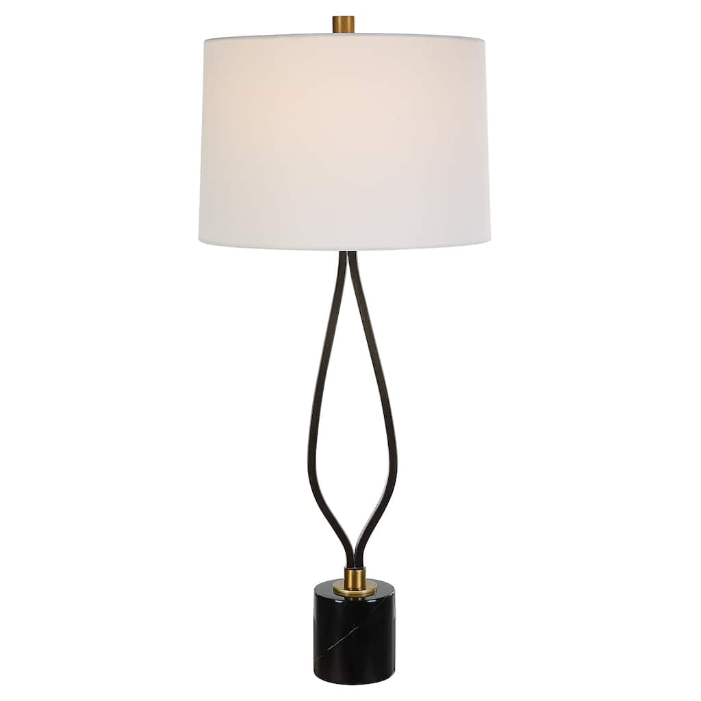 Uttermost Separate Paths Iron Table Lamp - 36"H,   Shade 11"H x 16" Dia.