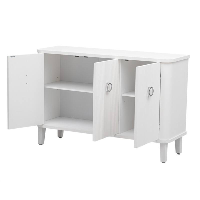 Buffet Cabinet with Storage, Accent Storage Cabinet with 3 Fir Doors, Kitchen Storage Cabinet Sideboard with Adjustable Shelves