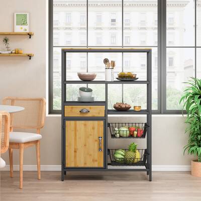 Multipurpose Kitchen Storage Shelf with Two Storage Baskets