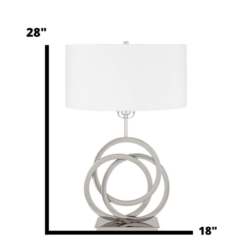 Finesse Decor Circles in Origami Chrome and Crystal 3-setting Table Lamp