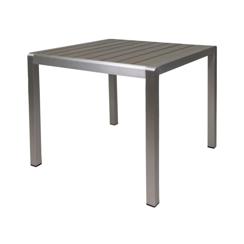 Cape Coral Silver/ Grey Anodized Aluminum Outdoor Dining Table by Christopher Knight Home - 35.00"L x 35.00"W x 30.00"H