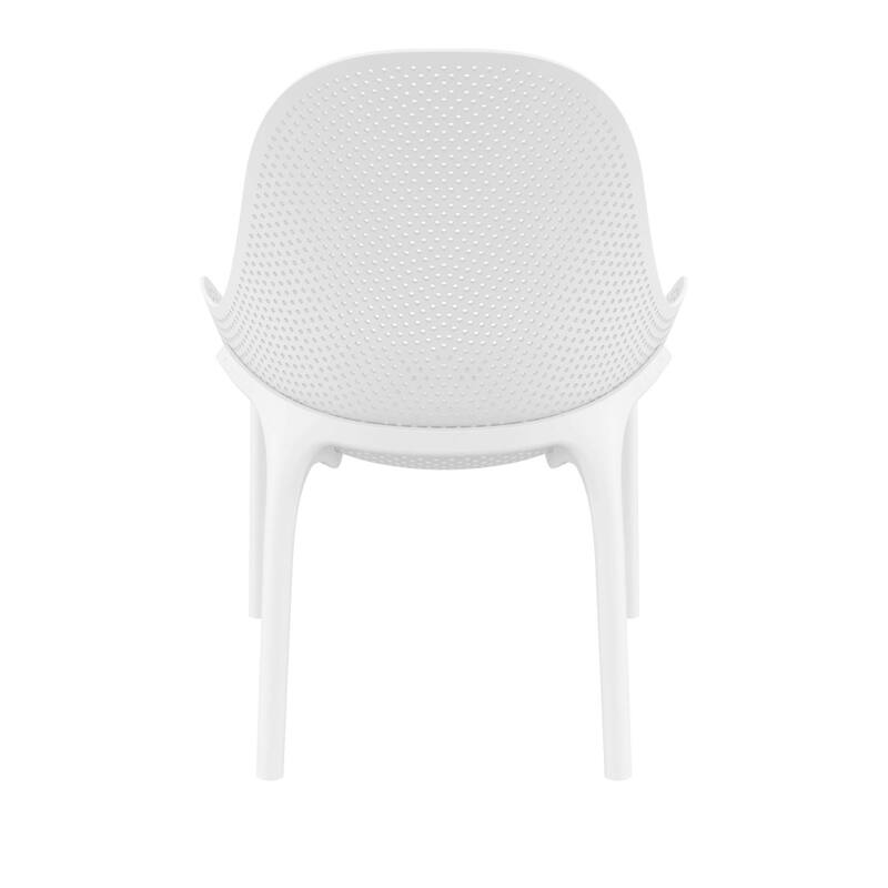 32.75" White Solid Patio Lounge Chair