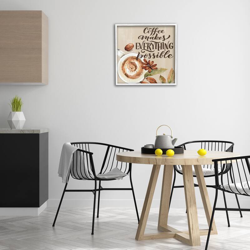 Stupell Rustic Coffee Makes Possible Framed Giclee Art Design By Kim Allen