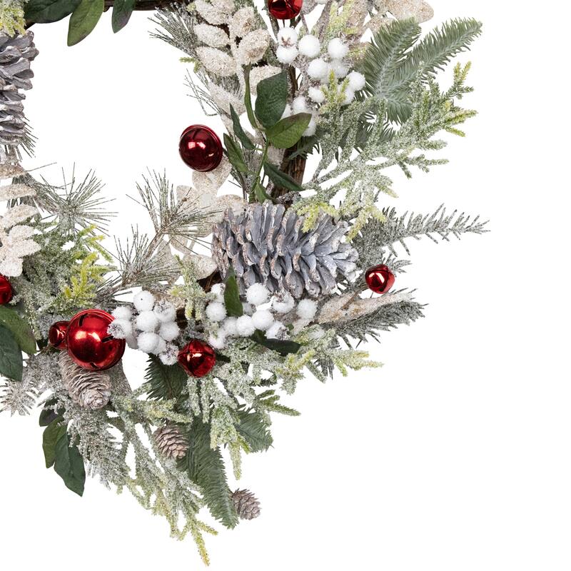 Frosted Pinecones and Berries Artificial Christmas Wreath - 24" - Unlit
