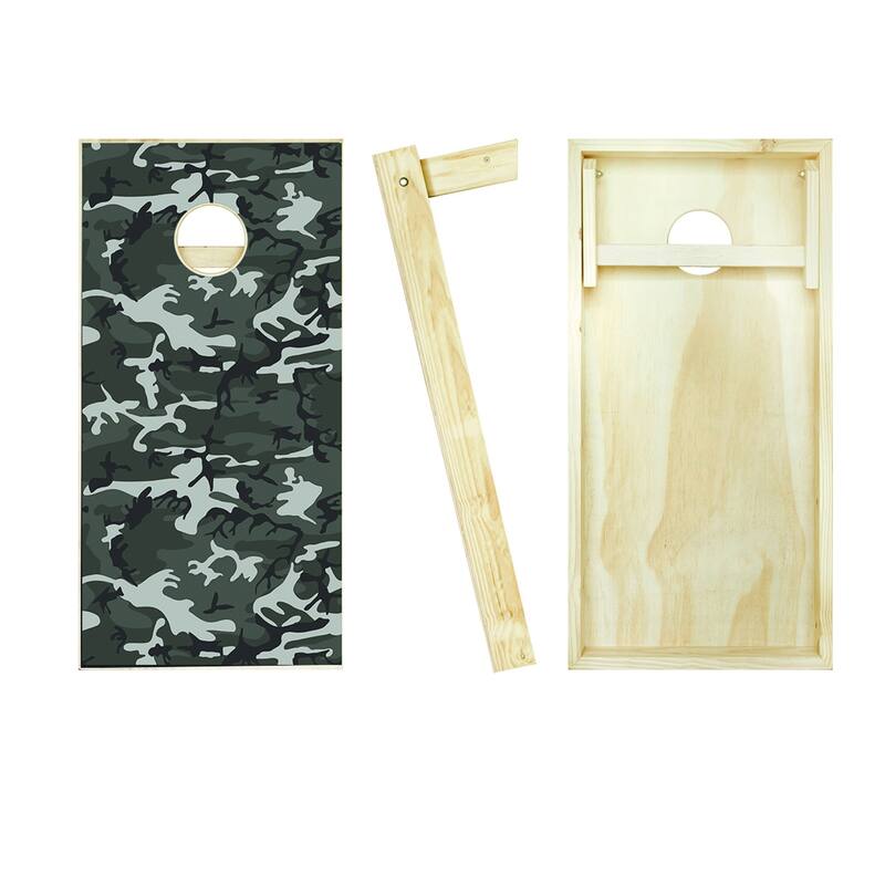 Gray Camo Outdoor Cornhole Board Game Set