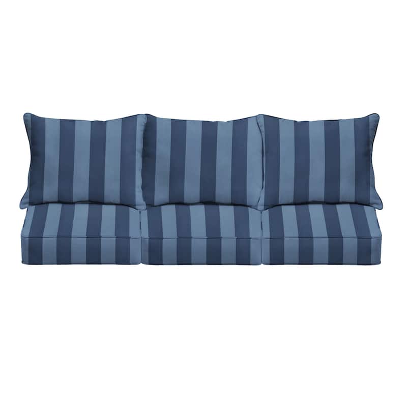 Sorra Home Preview Capri Outdoor/Indoor Deep Seating Sofa Pillow and Cushion Set 22.5in x 22.5in x 5in