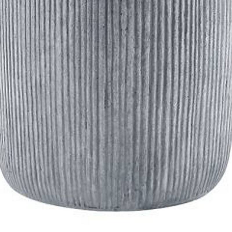 Lylie 30 Inch Side End Table, Round Naturalistic Design, Gray Cement