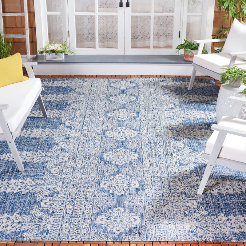SAFAVIEH Courtyard Mami Transitional Rug - 8' x 11' - Navy/Grey