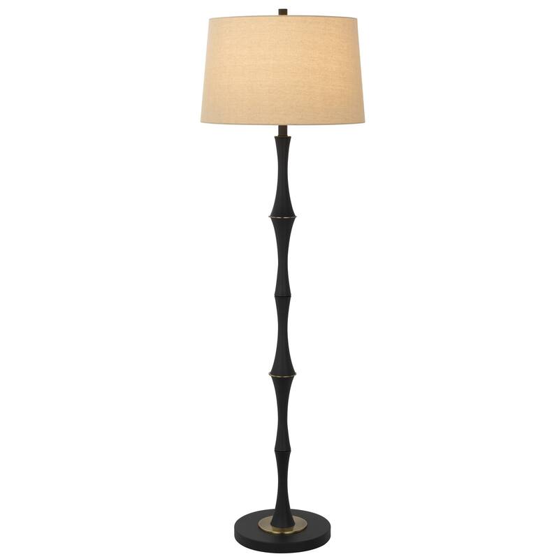 150W 3 way Cohoes metal floor lamp with hardback linen shade - One Size