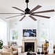 preview thumbnail 13 of 12, Cusp Barn 72 Inch Indoor/Outdoor Black Modern Large Ceiling Fan with Lights and Remote, Reversible Quiet DC Motor Ceiling Fan