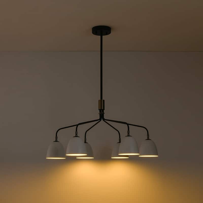 Modern Farmhouse 6-Light Curved Arm Metal Chandelier