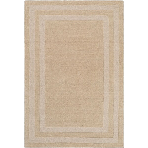 4 x 6 Beige Color with Border Rectangular Hand Tufted Area Rug