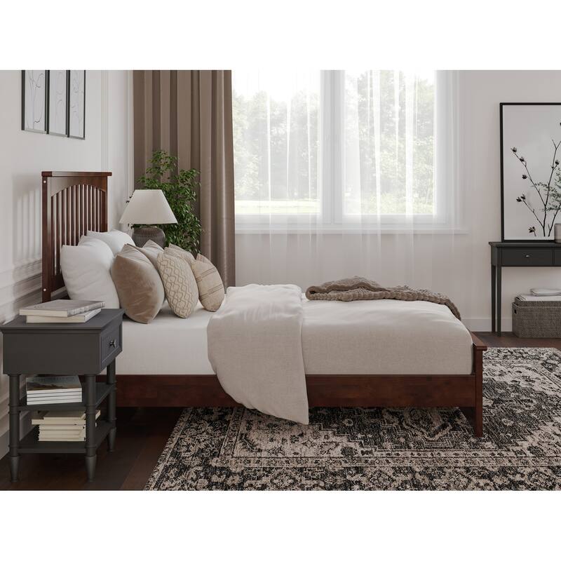 Becket Solid Wood Low Profile Platform Bed with Matching Footboard
