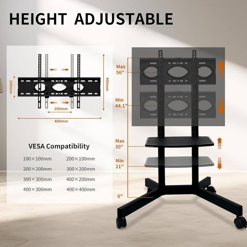 Rolling TV Stand with Wheels