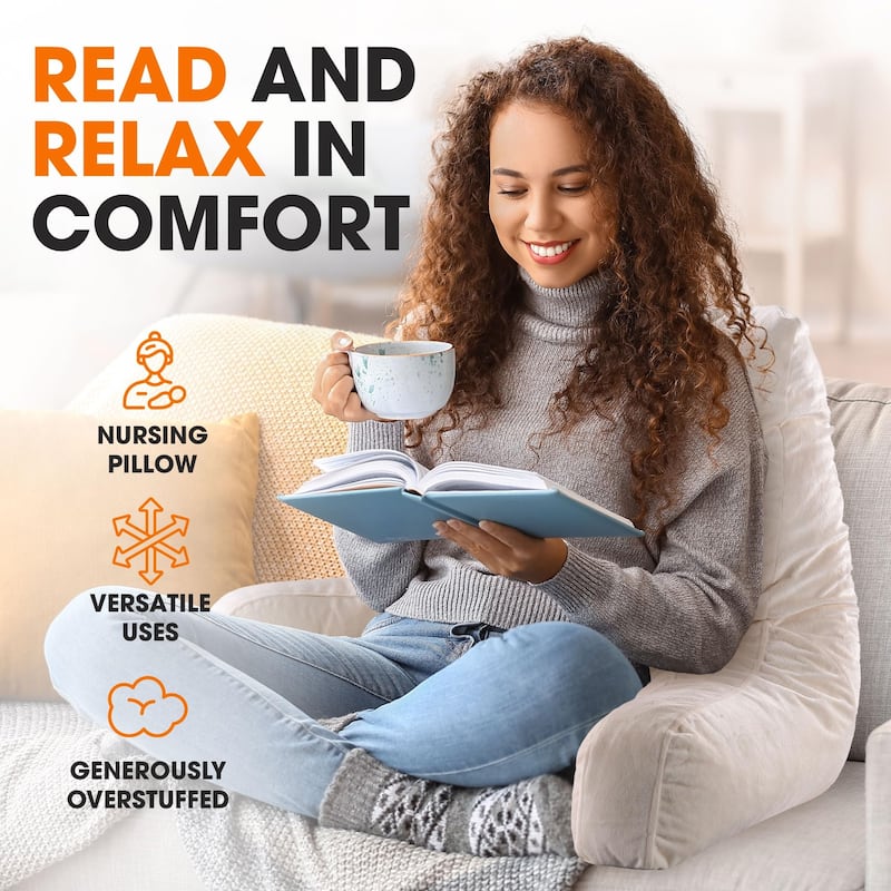 Cheer Collection Memory Foam Support Reading, TV Pillow