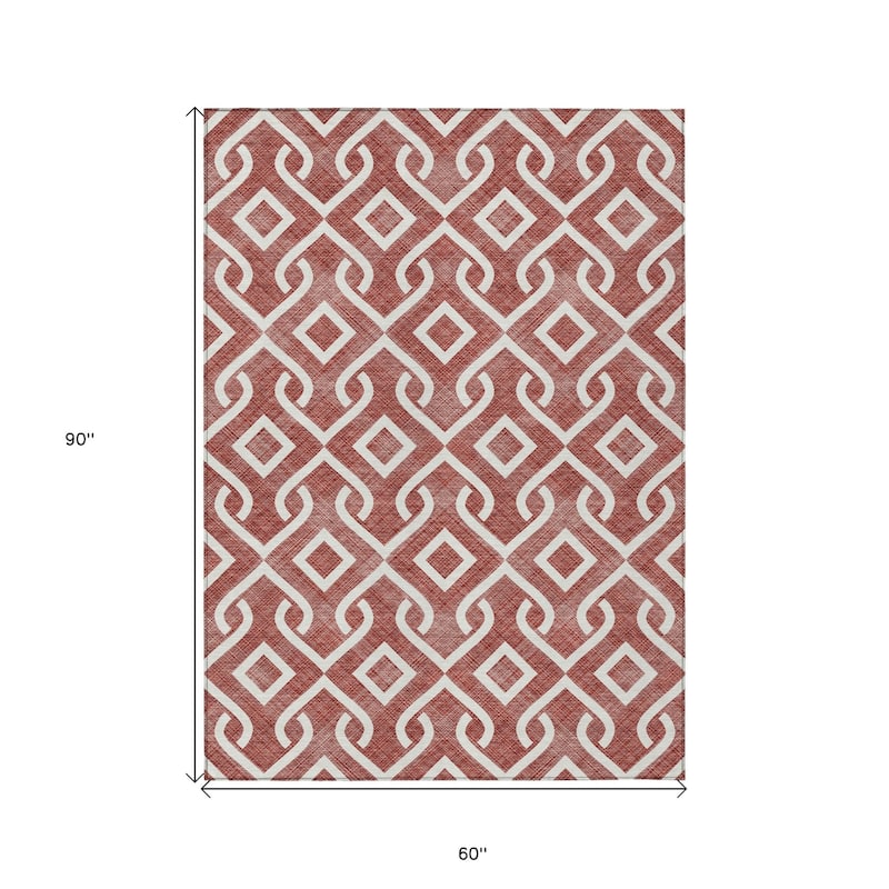 HomeRoots Geometric Transitional Rectangle Outdoor Rug