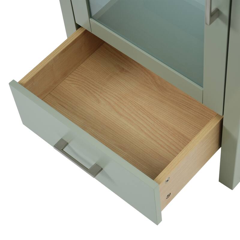 20-Inch Blue Bathroom Vanity with Ceramic Sink, Soft-Close Door & Ample Storage for Small Spaces - 15.16in L Solid Wood+MDF