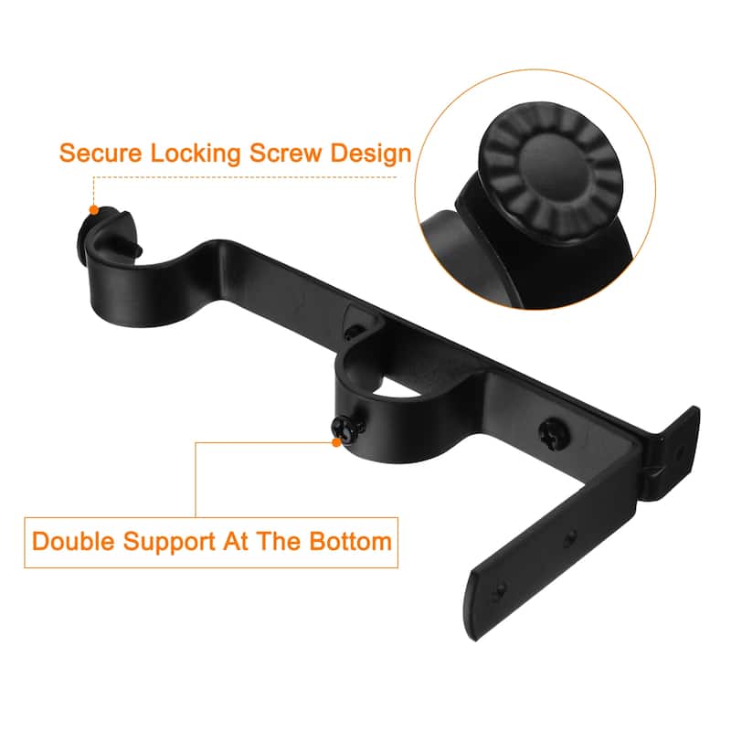 Curtain Rod Brackets, Curtain Rods Double Holder Fit for 1-1.1 Inch