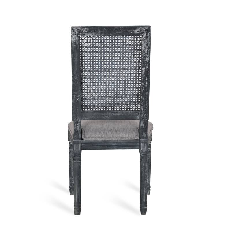 Regina Wood and Cane Upholstered Dining Chair (Set of 4) by Christopher Knight Home