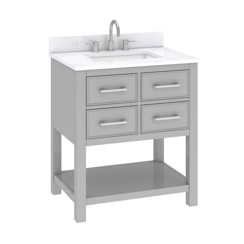 Avanity Brooks 31 in. Vanity in Chilled Gray finish and Cala White Engineered Top