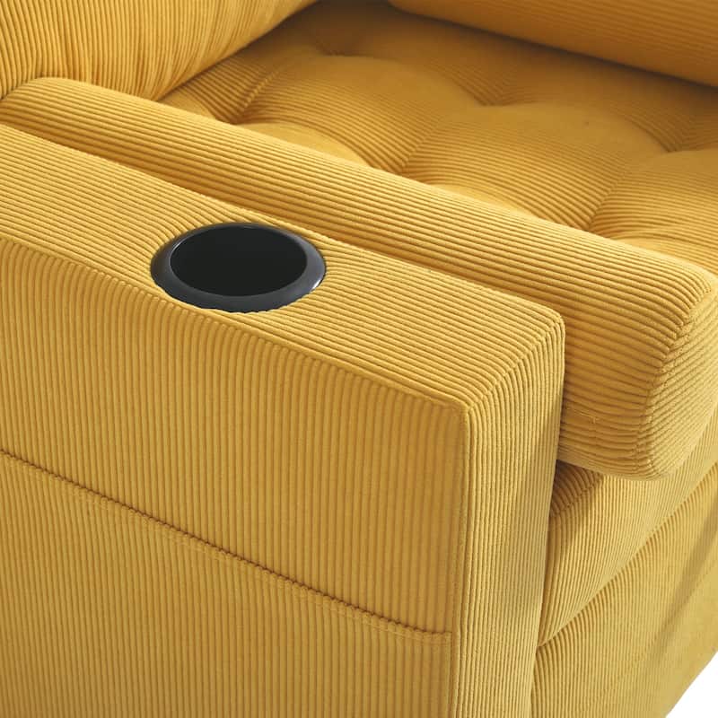 3-in-1 Corduroy Sleeper Sofa Pull-Out Bed Convertible Adjustable Loveseat with USB Port