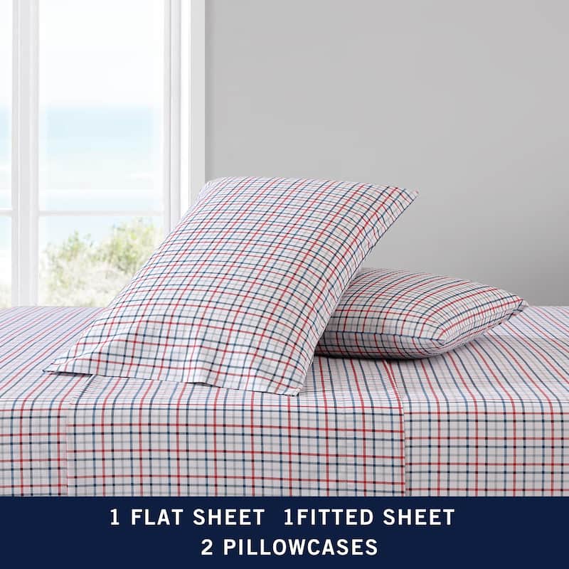 Nautica Cotton Percale Deep Pocket Bed Sheet Sets