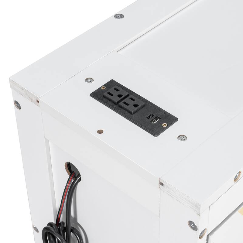 Side-Folding Printed Murphy Bed with LED and USB