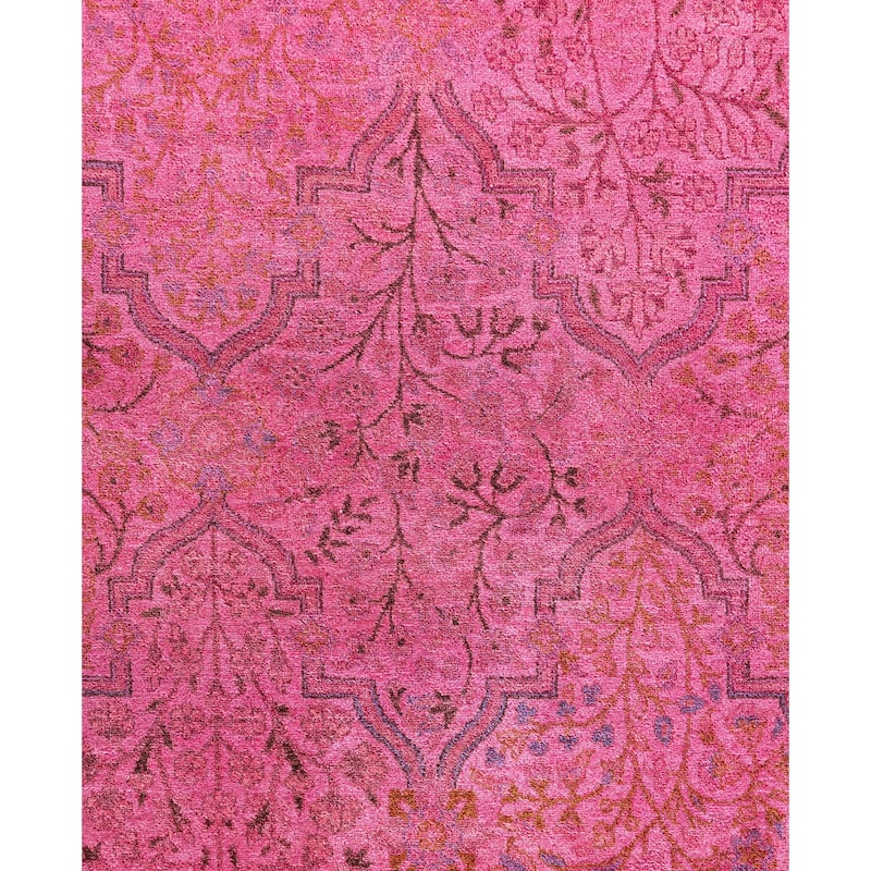 Overdyed One-of-a-Kind Hand-Knotted Square Area Rug - Pink - 12' 4" x 12' 6"